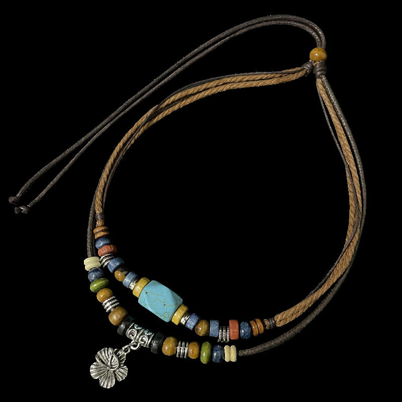 Vintage Böhmische Halskette Mit Anhänger