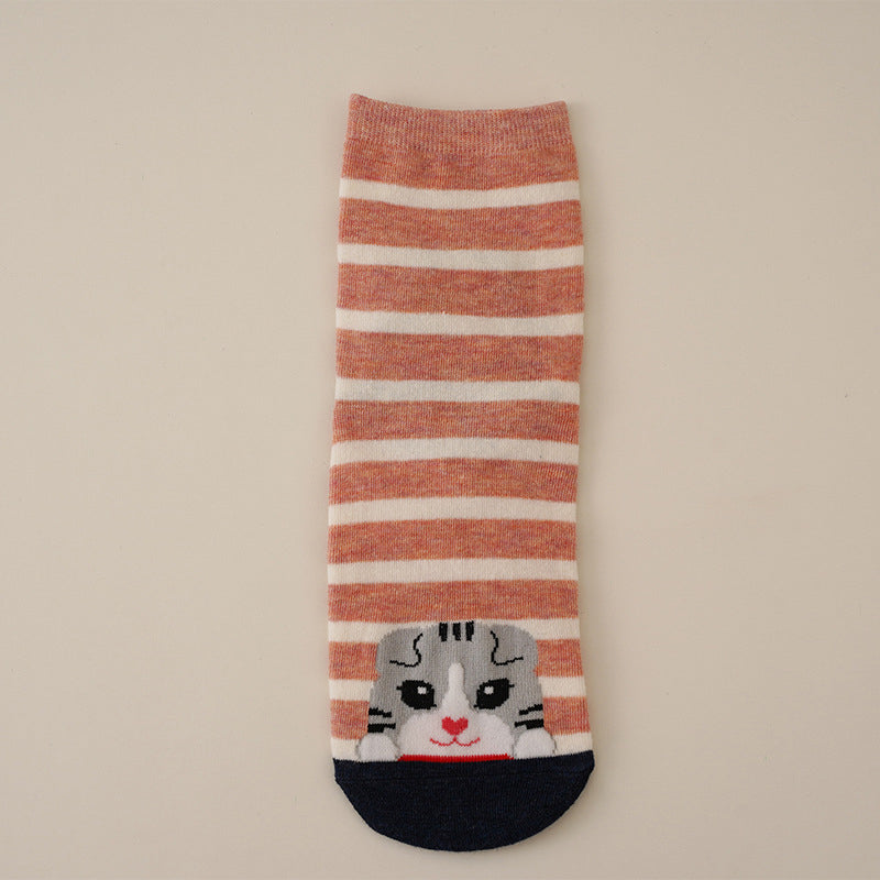 Socken Mit Cartoon-Katzenprint