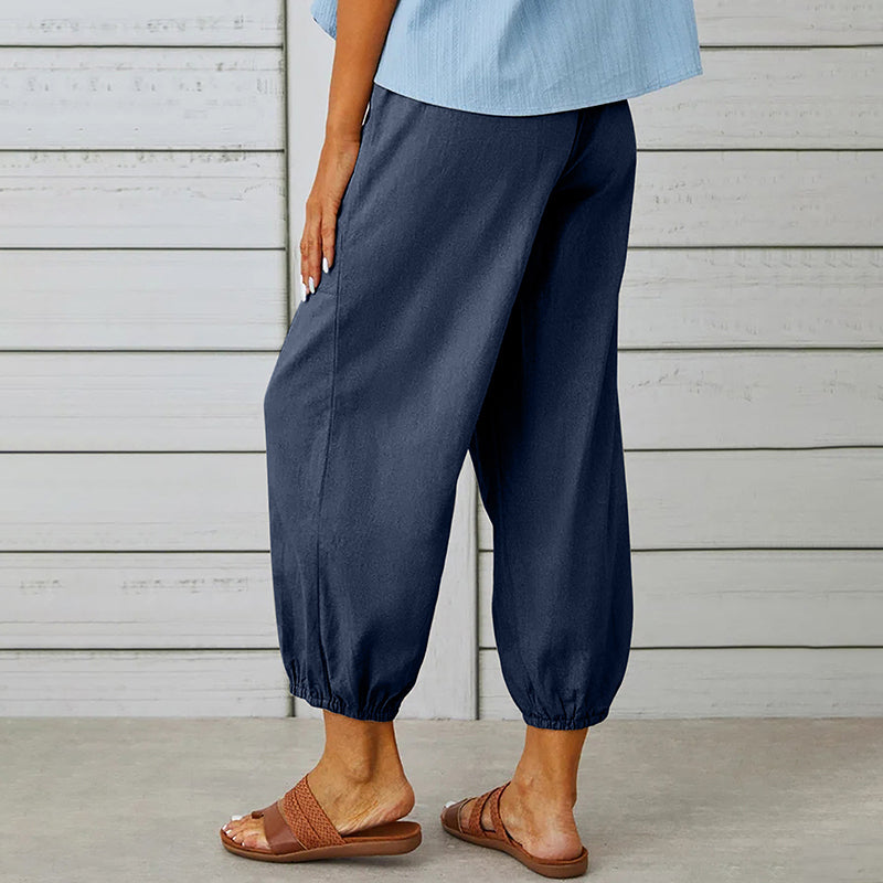 【Coton Et Lin】Pantalon Décontracté Confortable