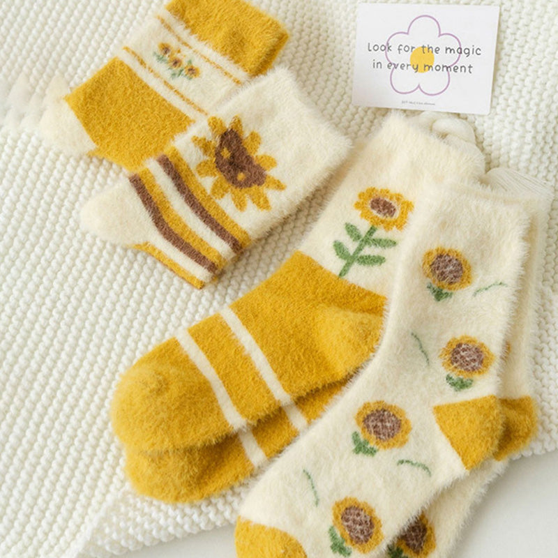 Chaussettes Chaudes À Fleurs