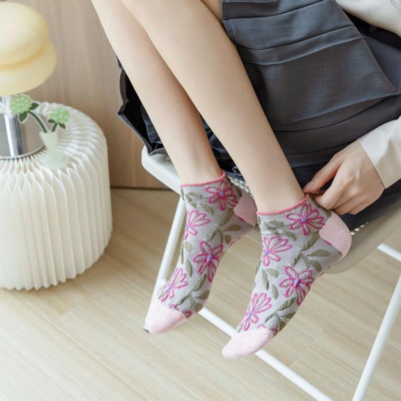 Pack De 5 Pares De Calcetines Jacquard Floral