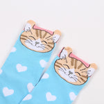 Calcetines Con Estampado De Gatos Creativos