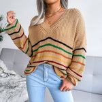 Suéter de tejer a rayas relajadas