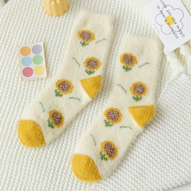 Chaussettes Chaudes À Fleurs