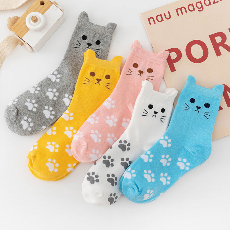 Socken Mit Katzenpfoten-Print