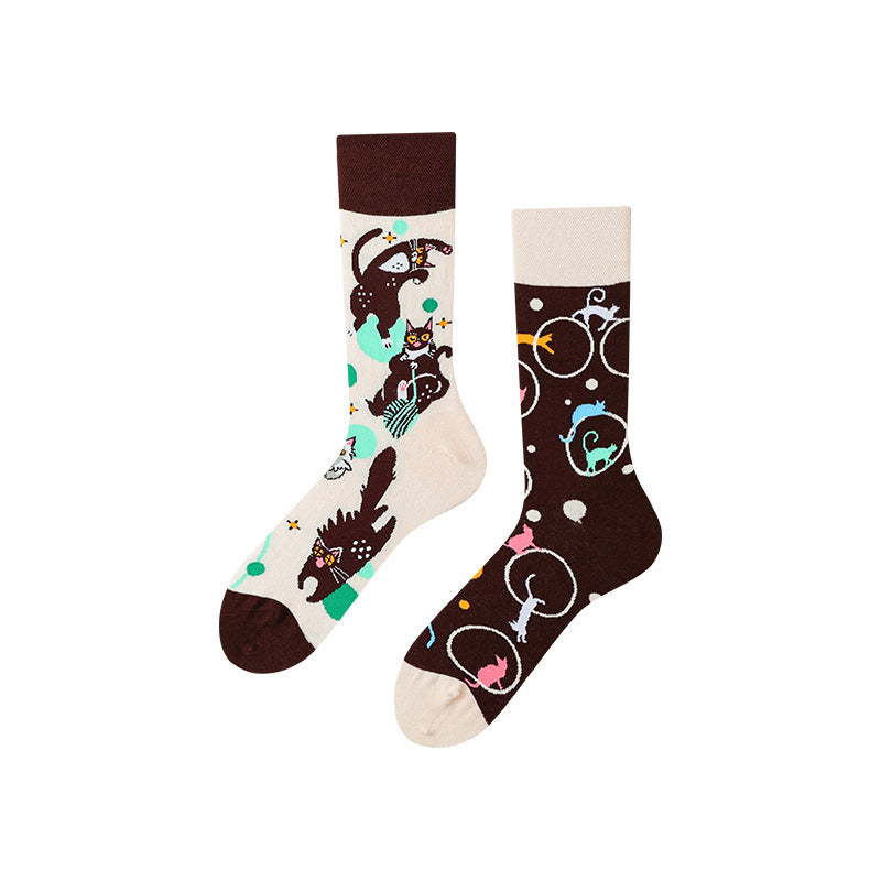 Asymmetrische Socken Mit Tiermuster