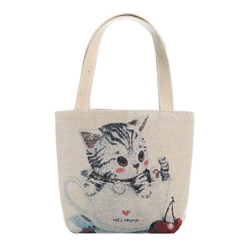 Bolso Casual Con Estampado De Gato