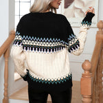Suéter de tejido geométrico vintage