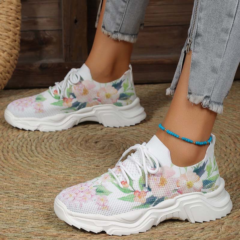 Zapatillas de deporte informal de estampado floral