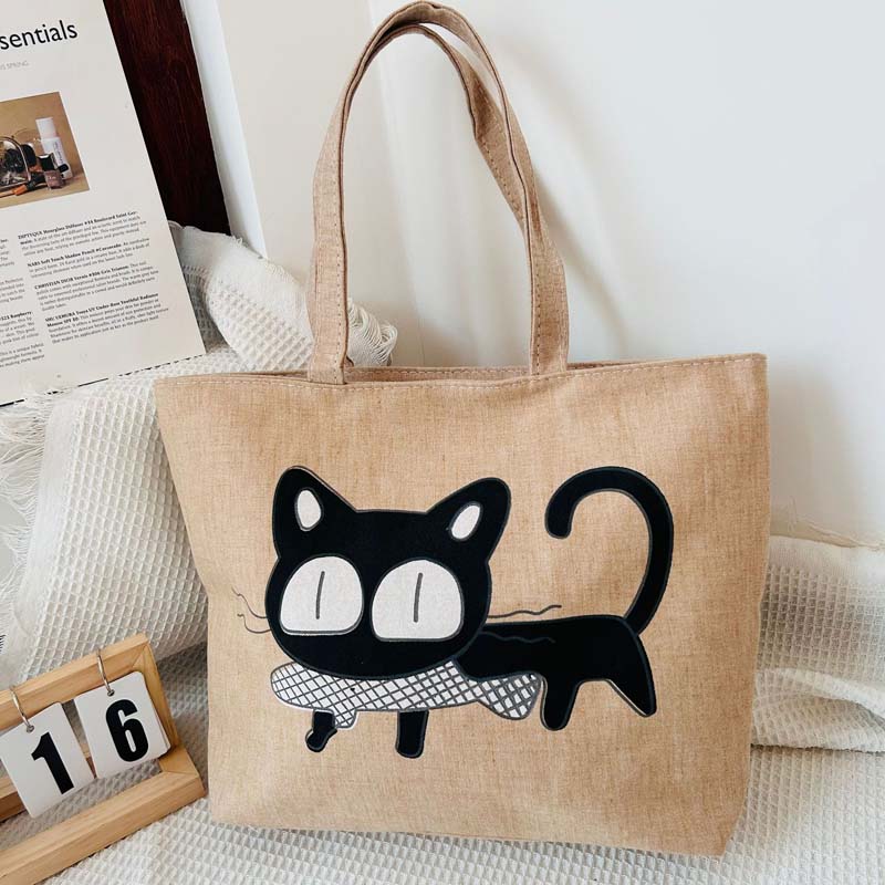 Canvas-Tasche Mit Cartoon-Katze