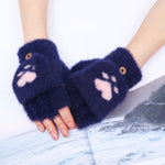 Warme Handschuhe mit Katzenpfotenmuster