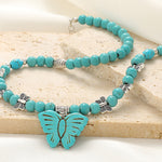 Böhmische Halskette Mit Schmetterlingsanhänger