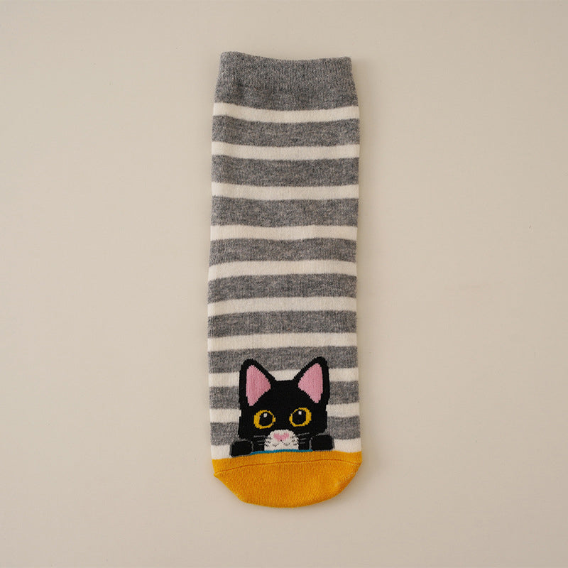 Socken Mit Cartoon-Katzenprint