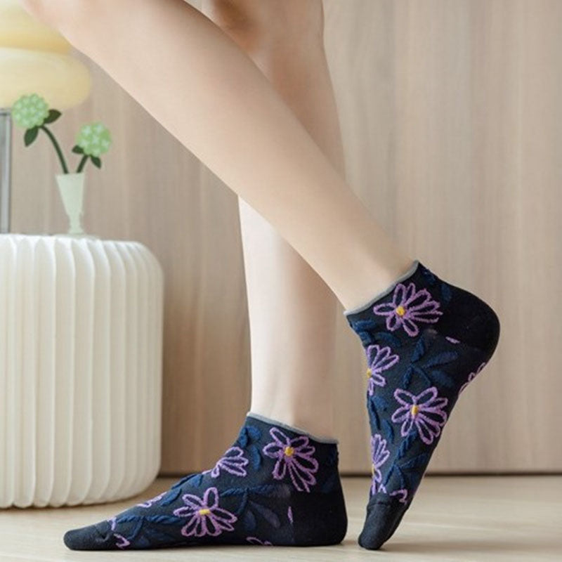 Pack De 5 Pares De Calcetines Jacquard Floral