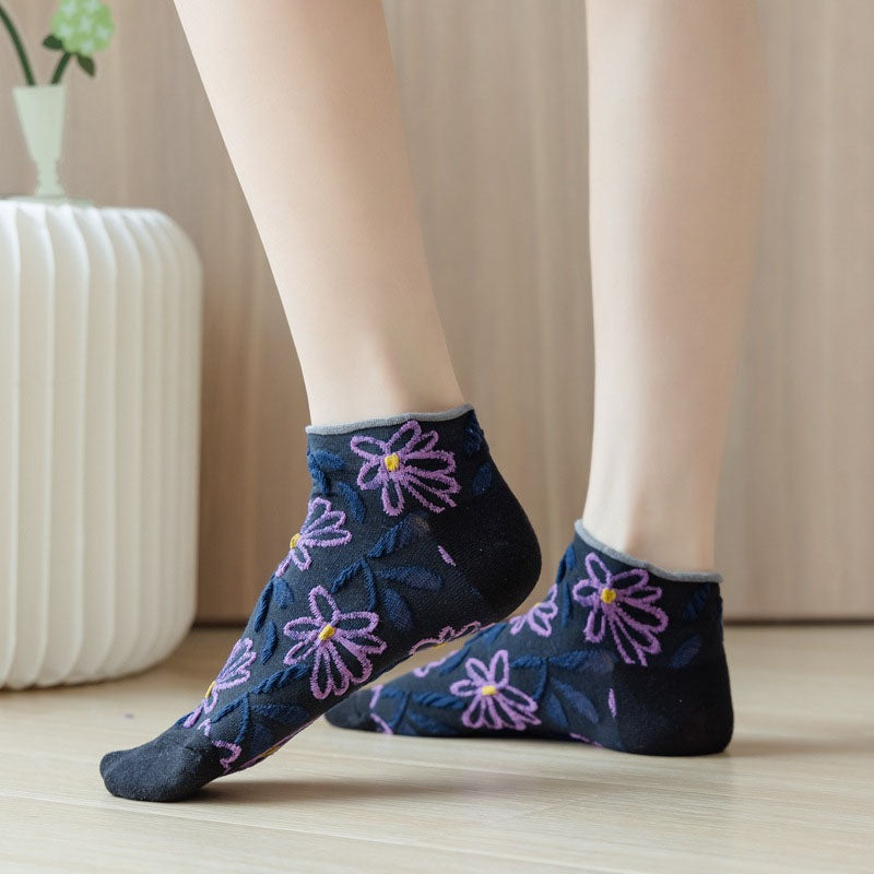 Pack De 5 Pares De Calcetines Jacquard Floral