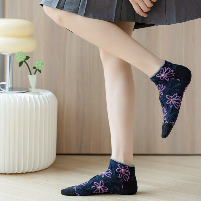 Pack De 5 Pares De Calcetines Jacquard Floral