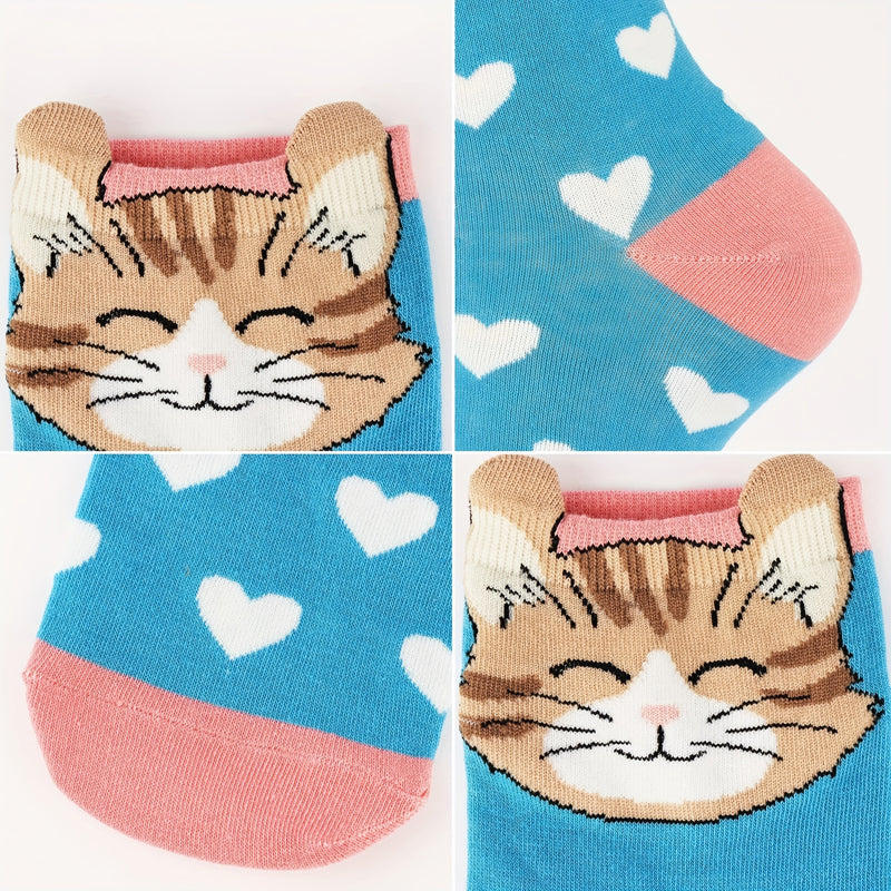 Calcetines Con Estampado De Gatos Creativos