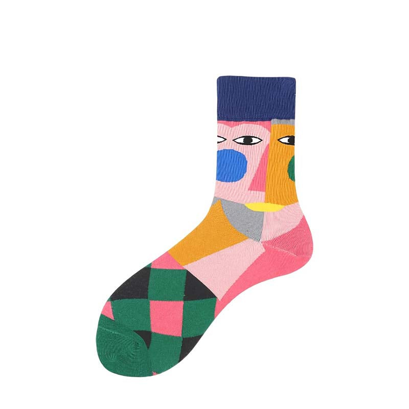 Chaussettes Abstraites À Blocs De Couleurs