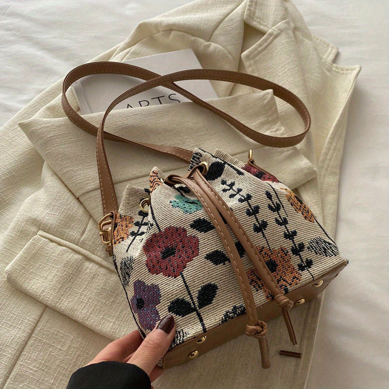 Sac À Motif Fleuri Vintage