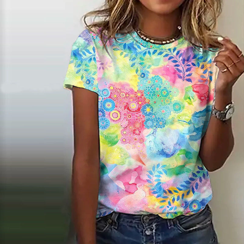 T-Shirt À Imprimé Floral Coloré