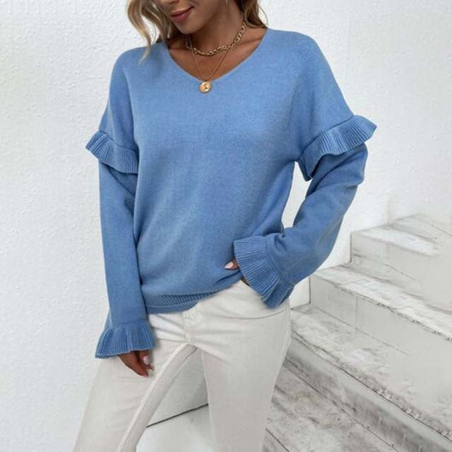 Suéter Casual De Color Liso