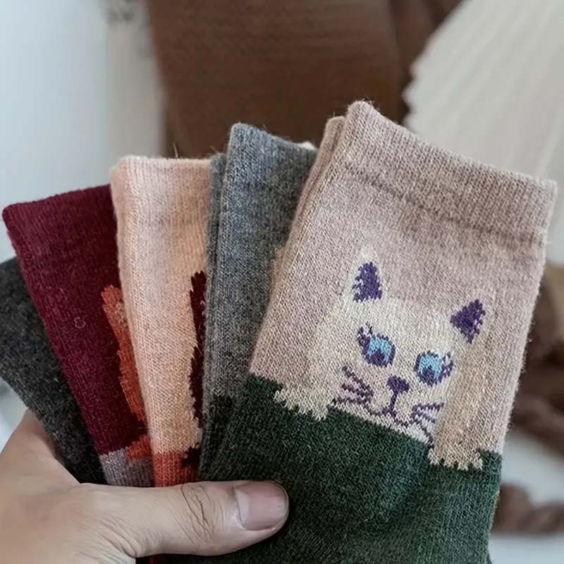 Pack De 5 Pares De Calcetines Estampado Gatos