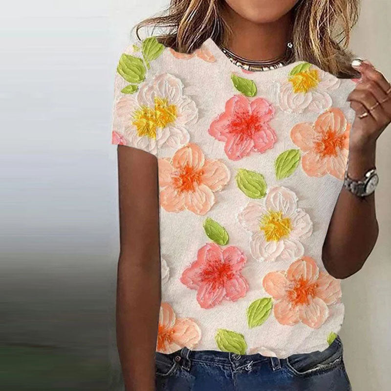 T-Shirt Con Stampa Floreale
