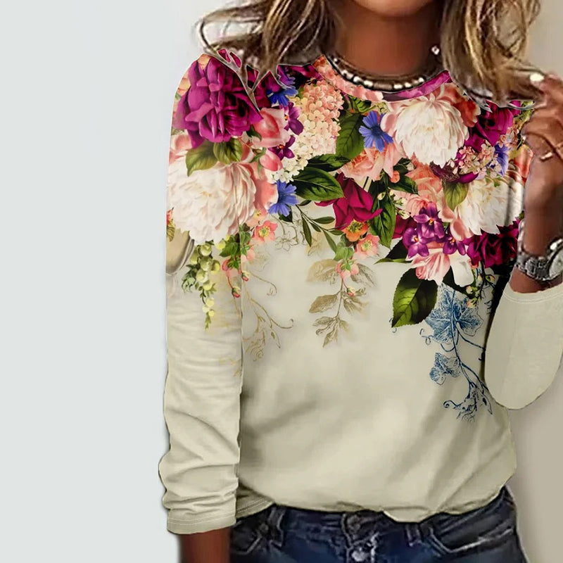 Camiseta impresa en estampado floral