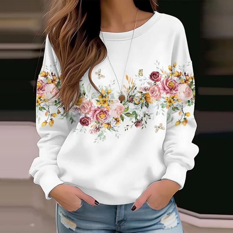 Floral Print Casual Sweatshirt