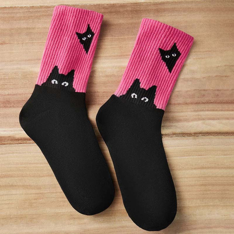 Lässige Socken Mit Katzenmuster