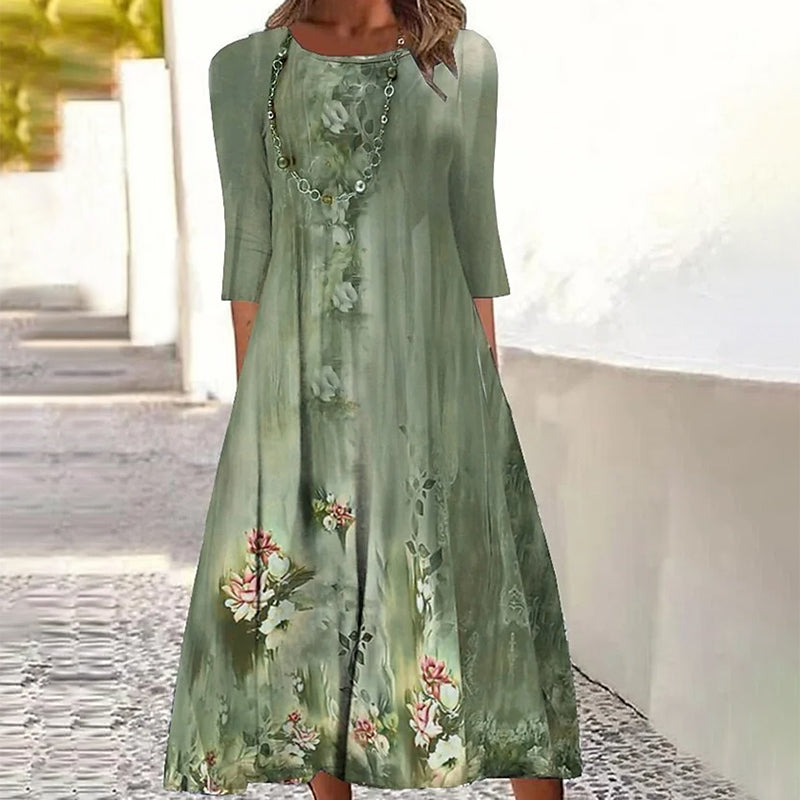 Vintage -Kleid mit Blumendruck