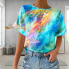 Värillinen abstrakti tulostettu t-paita