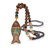 Vintage Halskette Mit Ethnischem Anhänger