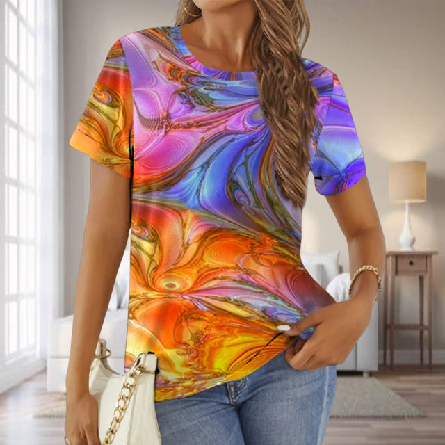 T-Shirt Imprimé Abstrait Coloré