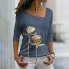 T-Shirt Casual Con Stampa Floreale