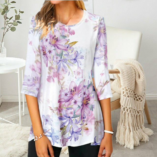 T-Shirt Met Bloemenprint