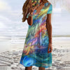 Vestido De Playa Con Estampado Abstracto De Colores