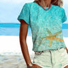 T-Shirt Da Spiaggia Con Stampa Sfumata