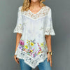 T-Shirt In Pizzo Con Stampa Floreale