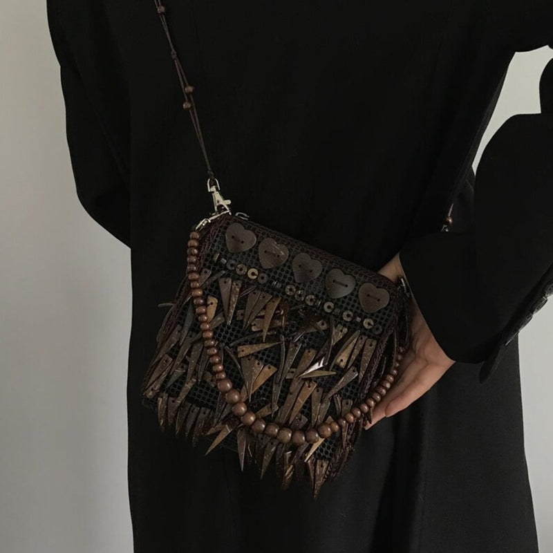 Bolso Bohemio Con Borlas Vintage