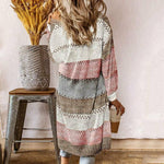 Cardigan Casual A Righe