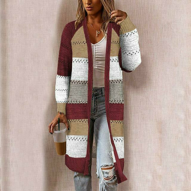 Cardigan Casual A Righe