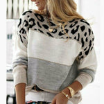 Patchwork-Pullover Mit Leoparden-Print